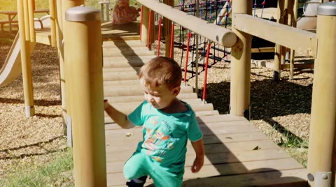 Little Boy Playing on Playground 動画素材 52387991