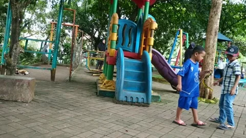 Little boy playing on the playground Stock Footage 219728204