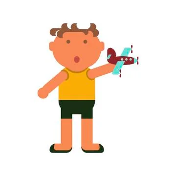 Little boy plays Stock Illustration