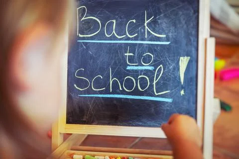 Little boy preparing for school Stock Photos