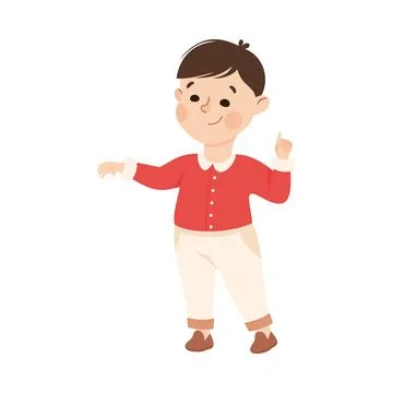 Little Boy Reaching Hand Supporting and Comforting Someone Vector Illustration Illustrazione stock