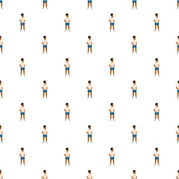 Little boy repeating in a simple, flat design pattern Stockillustratie