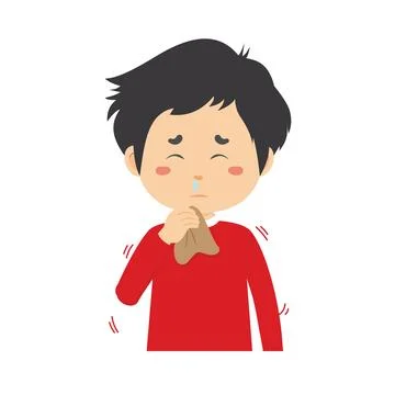 Little Boy Is Sick Stock Illustration