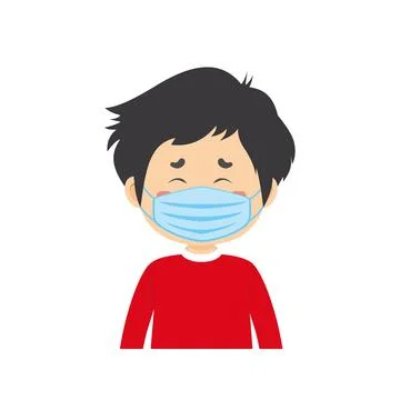 Little Boy Is Sick Stock Illustration