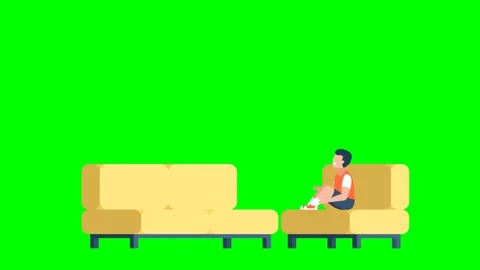 Little boy sits on sofa, waves his hands, head. Talking to an imaginary friend Stock Footage 282290900