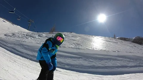 Little boy skiing. Stock Footage 121940029