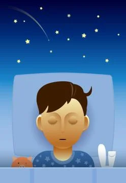 Little boy sleeping Illustrazione stock