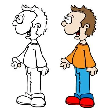 Little boy standing Stock Illustration