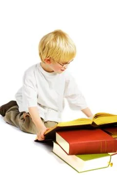 Little boy is studying Stock Photos