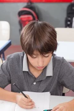 Little boy studying Stock Photos