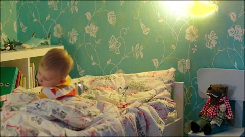 Little boy suffering from insomnia Stock Footage 62732617