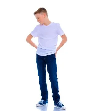 The little boy is thinking. Stock Photos