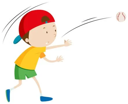 Little boy throwing ball Stock Illustration