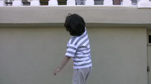 Little boy try to climbing Stock Footage 7269598