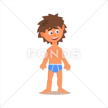 Little Boy In Underwear Stock Illustration