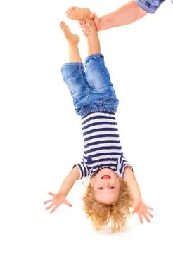 Little boy upside down Фото
