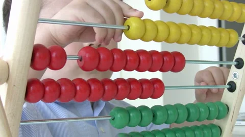 Little Boy using abacus Stock Footage 2923620