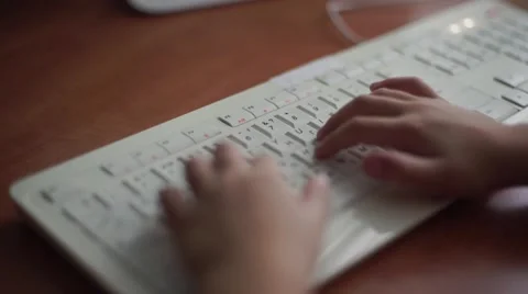Little boy using computer, early education Stock Footage 56286255