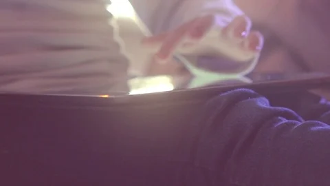 Little boy using tablet pc. Education. Kid playing games on tablet computer Stock Footage 95326749