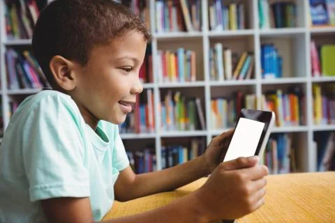 Little boy using a tablet 스톡 사진