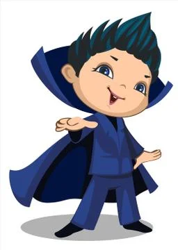 A little boy vampire Stock Illustration