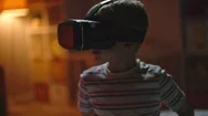 Little Boy In Vr Headset Stock Footage