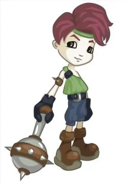 A little boy warrior Stock Illustration