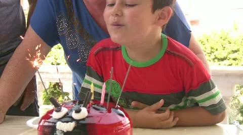 Little boys birthday party Stock Footage