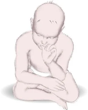 Little brooding boy Stock Illustration