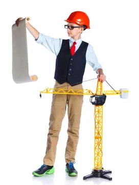 Little builder boy. 写真素材