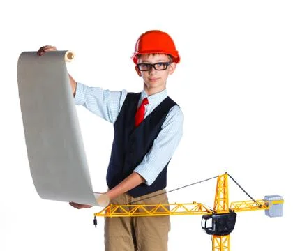Little builder boy. 写真素材