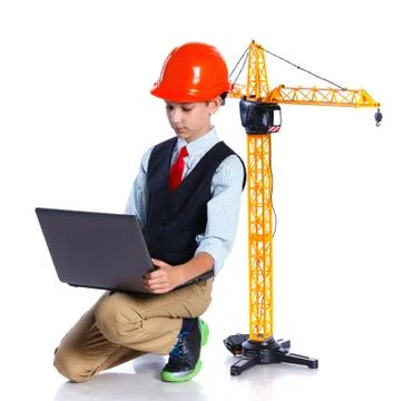 Little builder boy. 写真素材