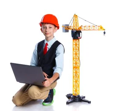 Little builder boy. 写真素材