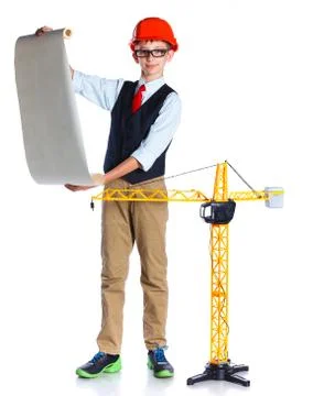 Little builder boy. 스톡 사진
