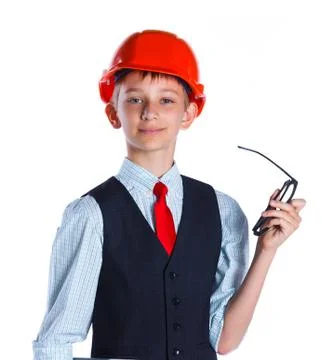 Little builder boy. 写真素材