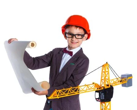 Little builder boy. Stock-Fotos