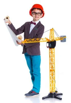 Little builder boy. 写真素材