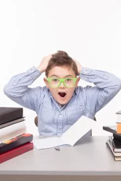 Little business boy screaming Stock Photos