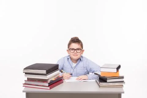Little business boy working Stock Photos
