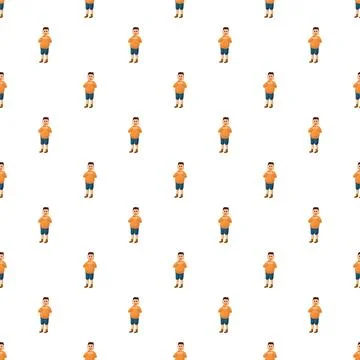 Little cartoon boy pattern on white background Stock Illustration