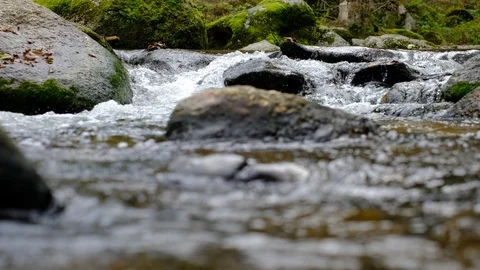 Little cascade at the river aist Stock-Footage 126765962