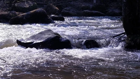 Little cascade at the river aist 스톡 동영상 126952192