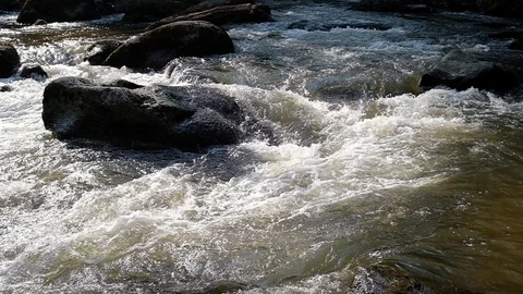 Little cascade at the river aist 库存影片 126952845