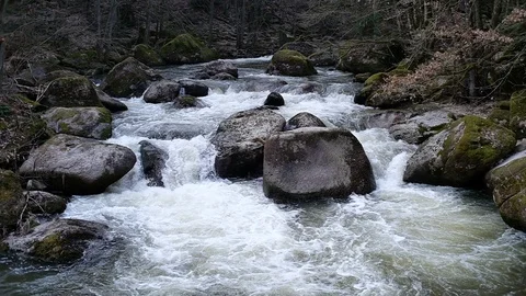 Little cascade at the river aist 스톡 동영상 126952969