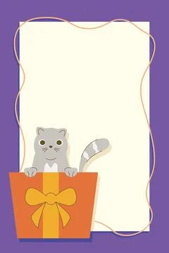 Little cat in gift Stock Illustration