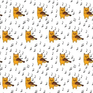 Little cat seamless pattern 스톡 일러스트