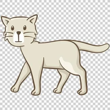 Little cat walking Stock Illustration