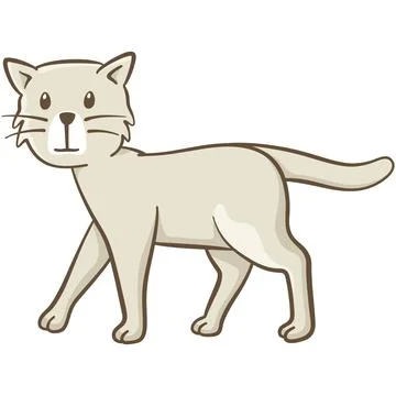 Little cat walking Stock Illustration