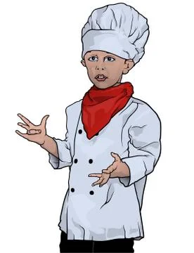 Little Chef Presenting Stock Illustration