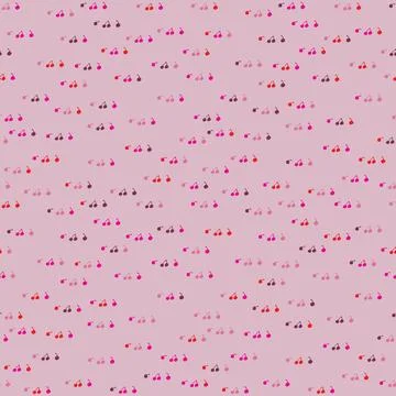 Little cherry seamless vector simple pink pattern Stock Illustration
